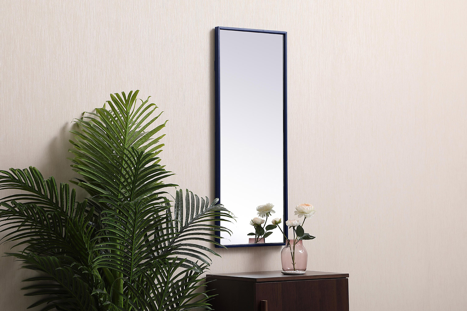 Elegant Wall Mirror - Blue, L 14" (MR41436BL)