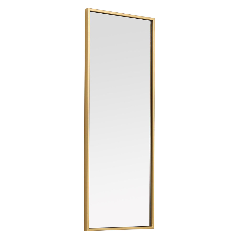 Elegant Wall Mirror - Brass, L 14" (MR41436BR)