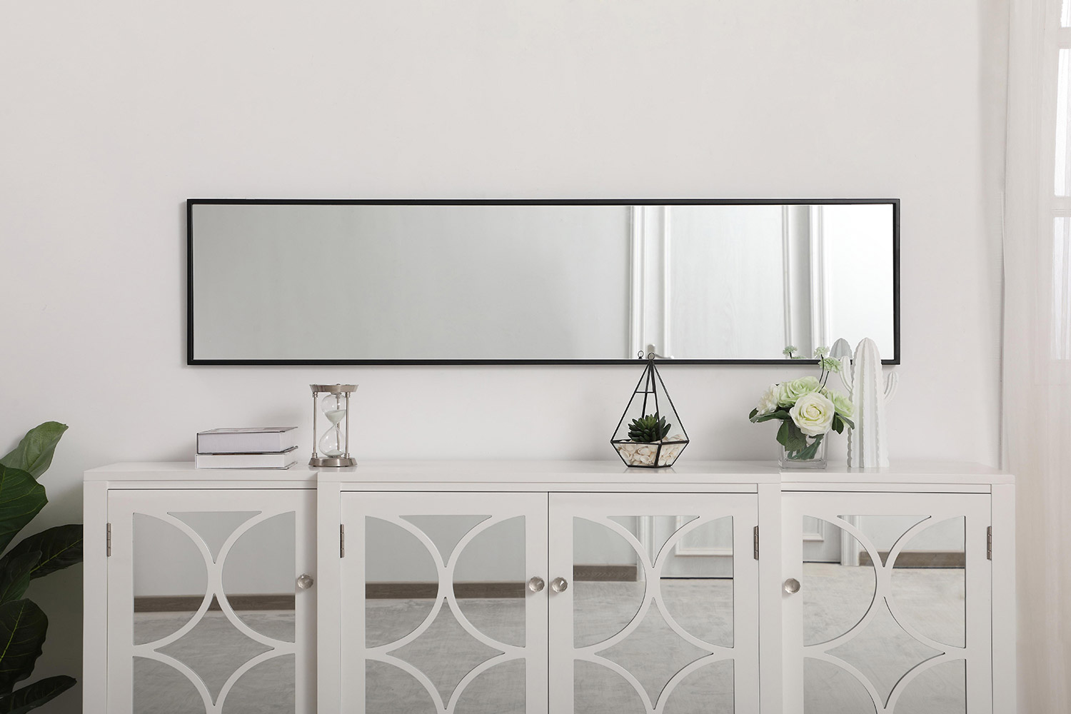 Elegant 14" Metal Frame Rectangle Mirror - Black (MR41460BK)