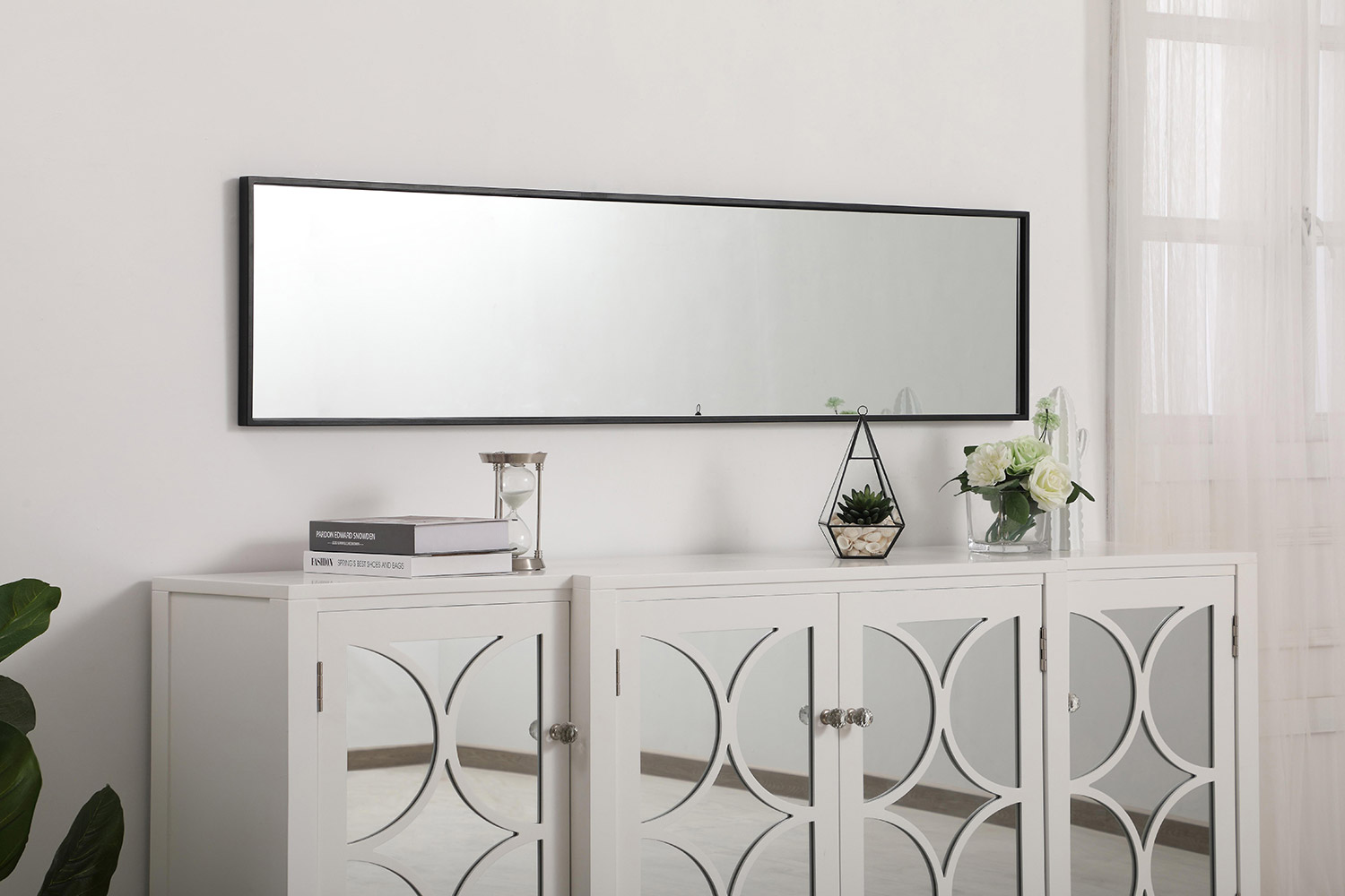 Elegant 14" Metal Frame Rectangle Mirror - Black (MR41460BK)