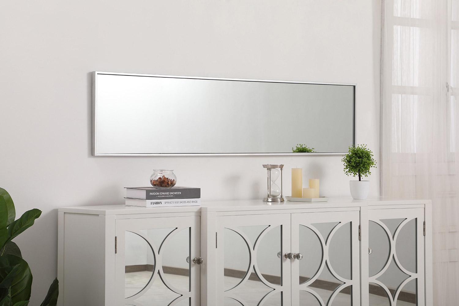 Elegant 14" Metal Frame Rectangle Mirror - Silver (MR41460S)