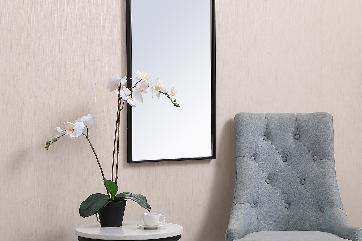 Elegant Wall Mirror - Black, L 28" (MR41828BK)