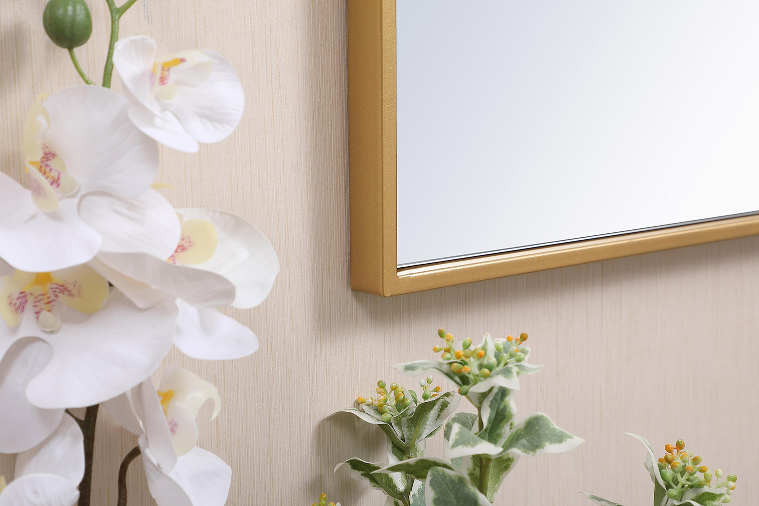 Elegant Wall Mirror - Brass, L 28" (MR41828BR)