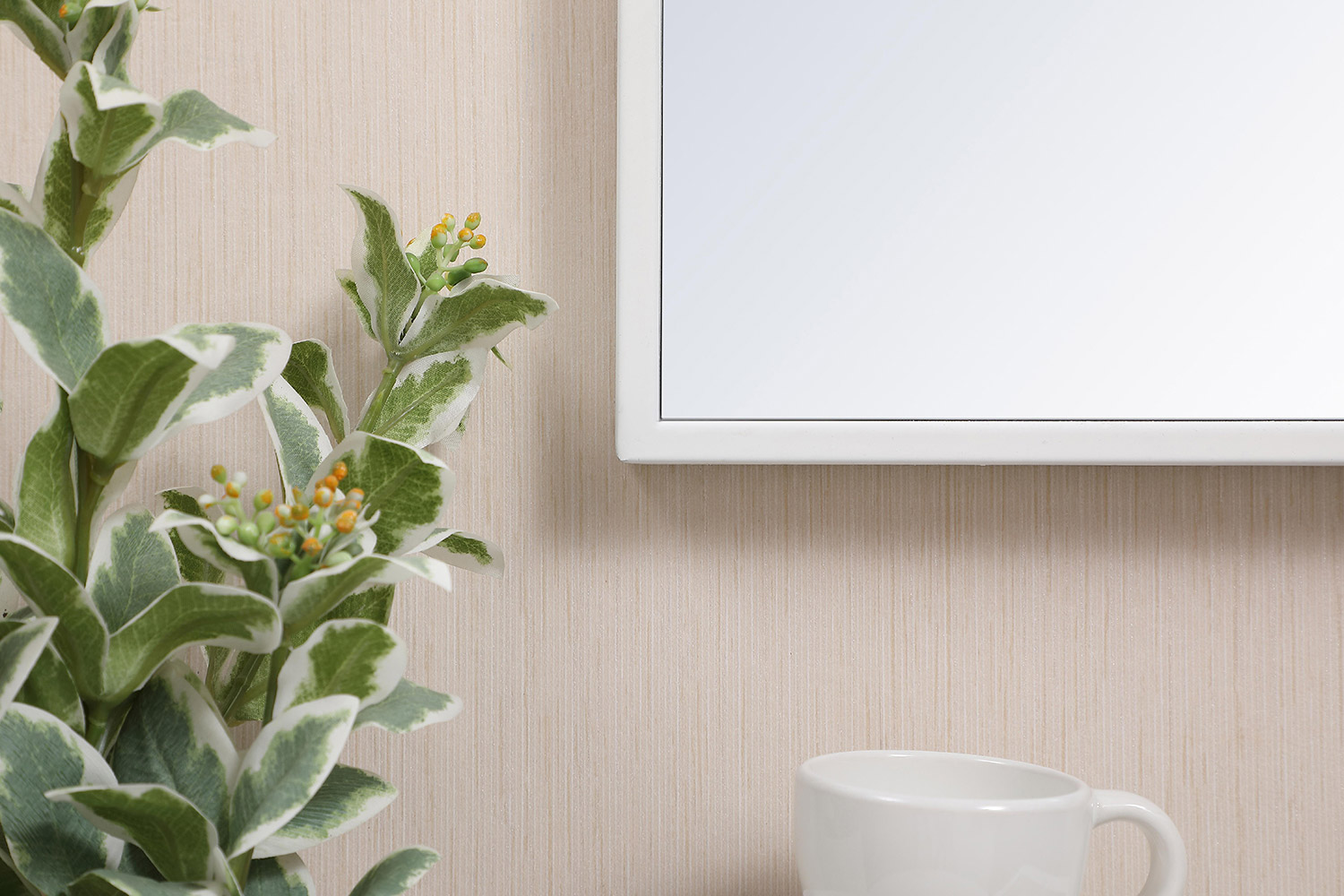 Elegant Wall Mirror - White, L 28" (MR41828WH)