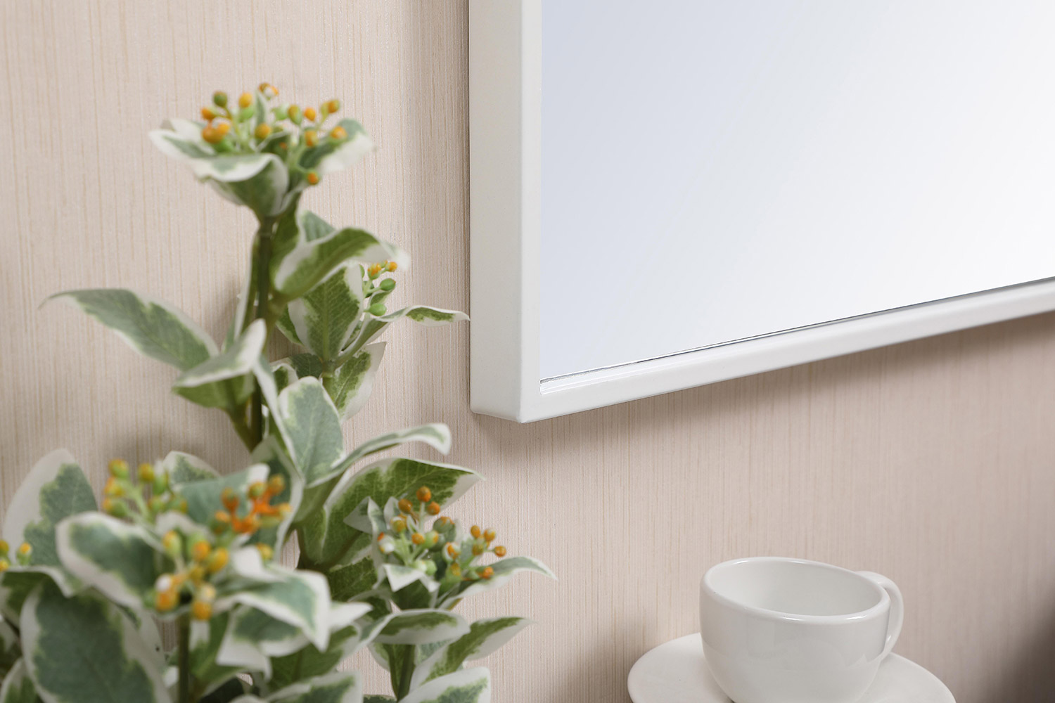 Elegant Wall Mirror - White, L 28" (MR41828WH)