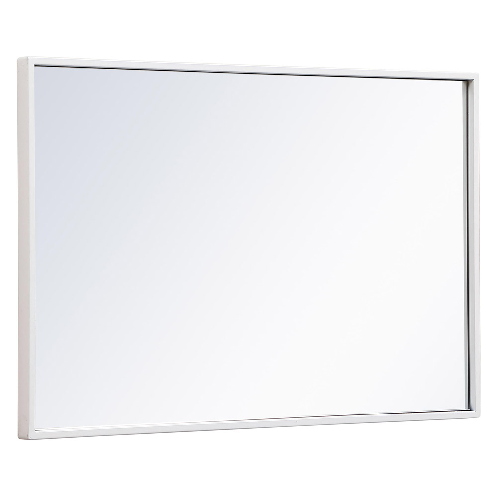 Elegant Wall Mirror - White, L 28" (MR41828WH)