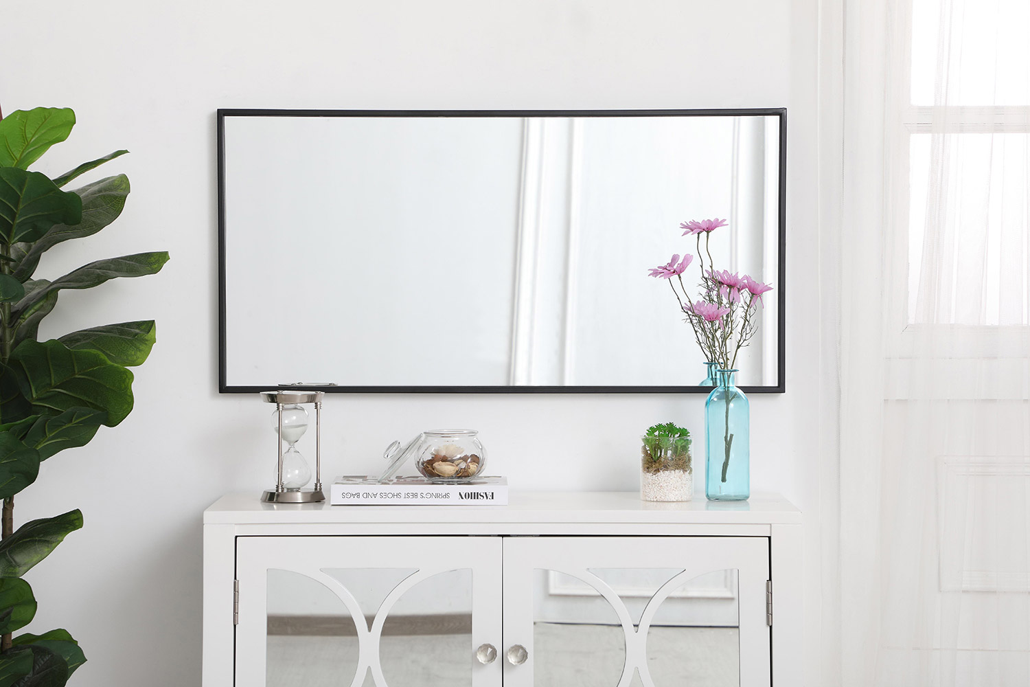 Elegant Wall Mirror - Black, L 18" (MR41836BK)