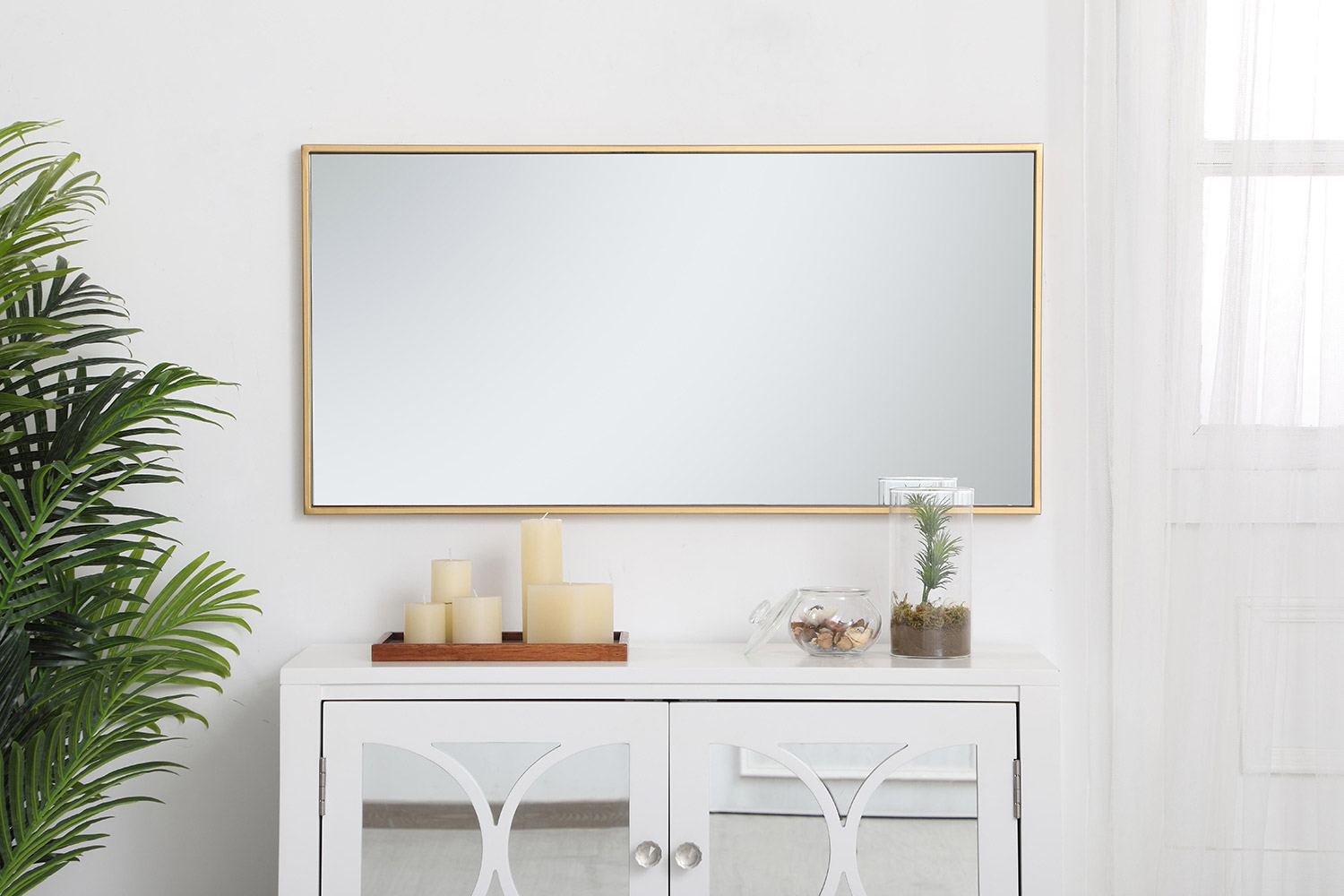 Elegant Wall Mirror - Brass, L 18" (MR41836BR)