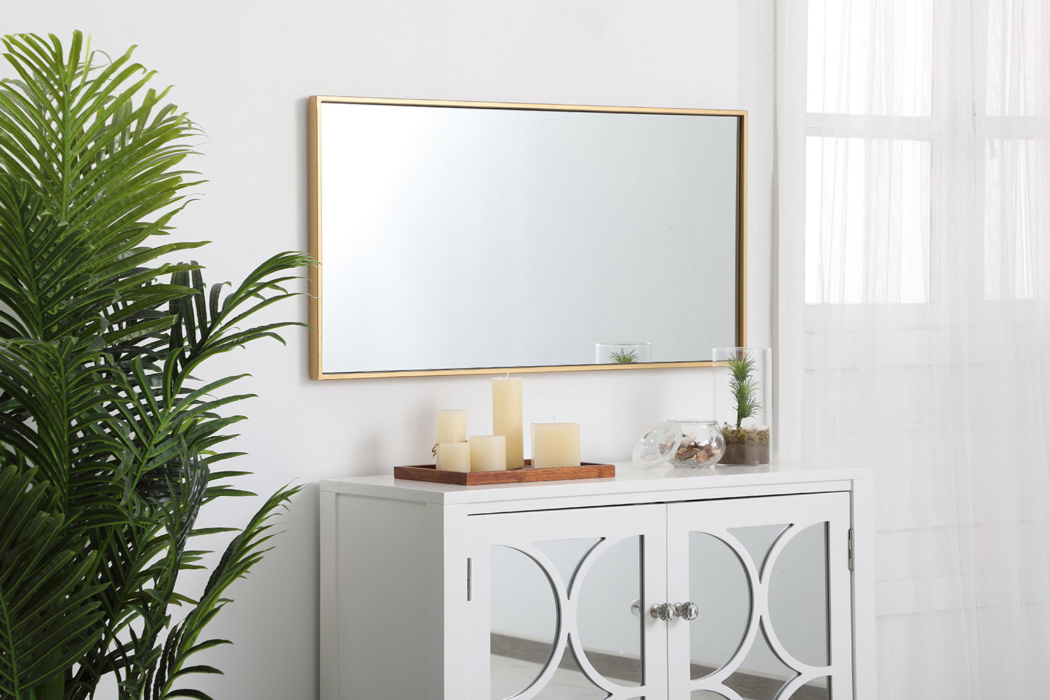 Elegant Wall Mirror - Brass, L 18" (MR41836BR)