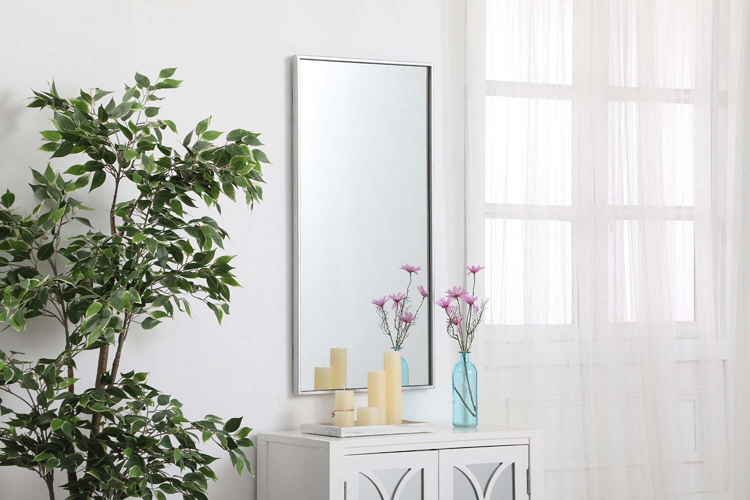 Elegant Wall Mirror - Silver, L 18" (MR41836S)