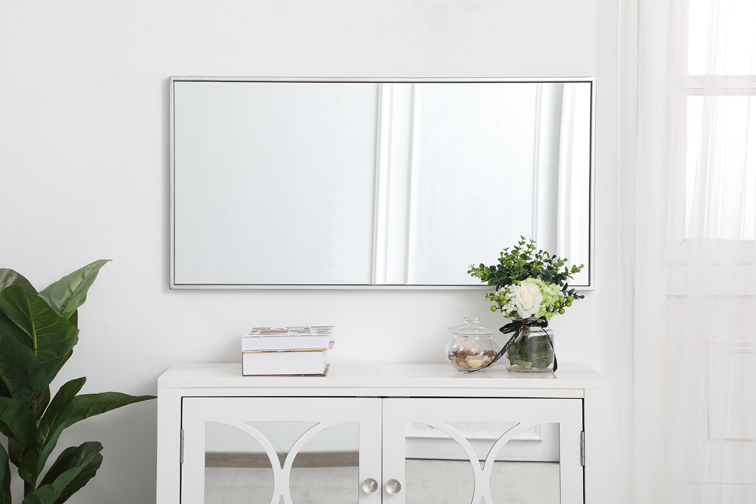 Elegant Wall Mirror - Silver, L 18" (MR41836S)