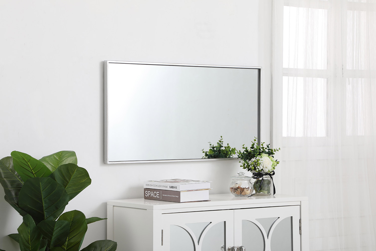 Elegant Wall Mirror - Silver, L 18" (MR41836S)