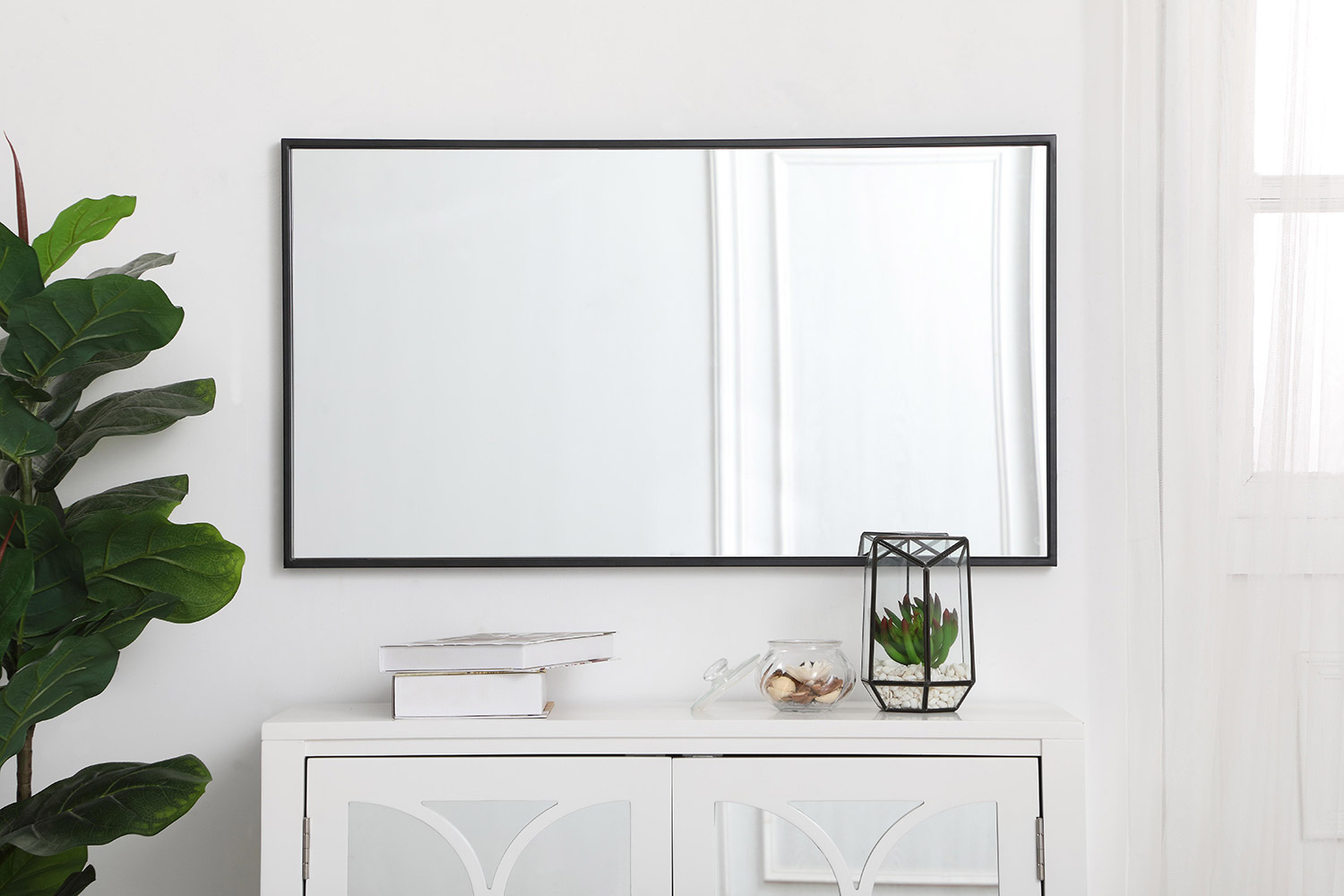 Elegant Wall Mirror - Black, L 20" (MR42036BK)