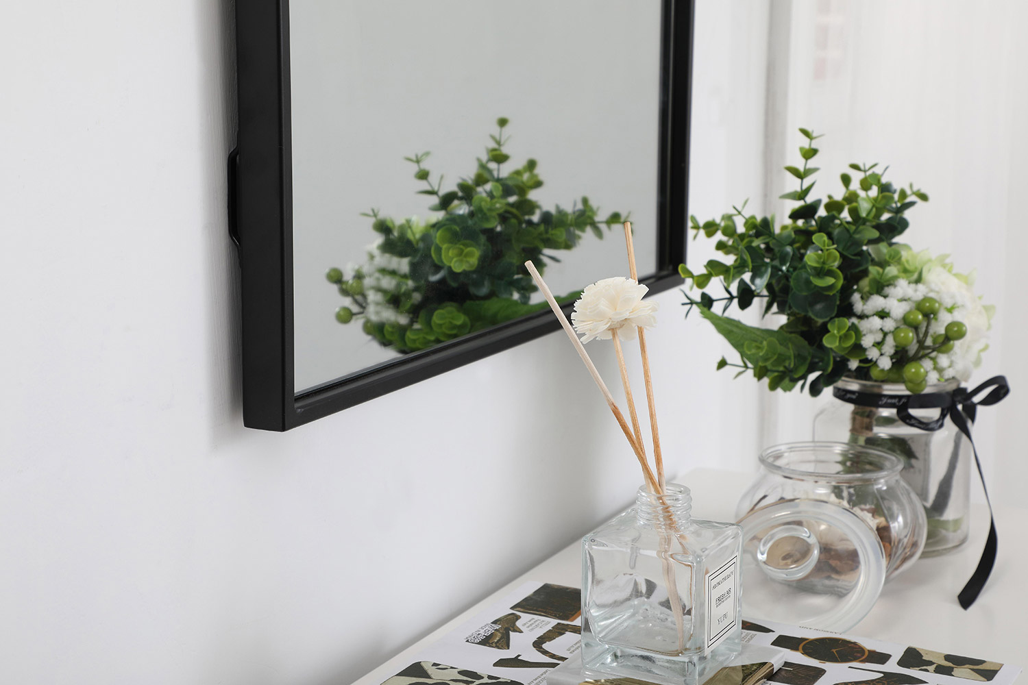 Elegant Wall Mirror - Black, L 20" (MR42036BK)