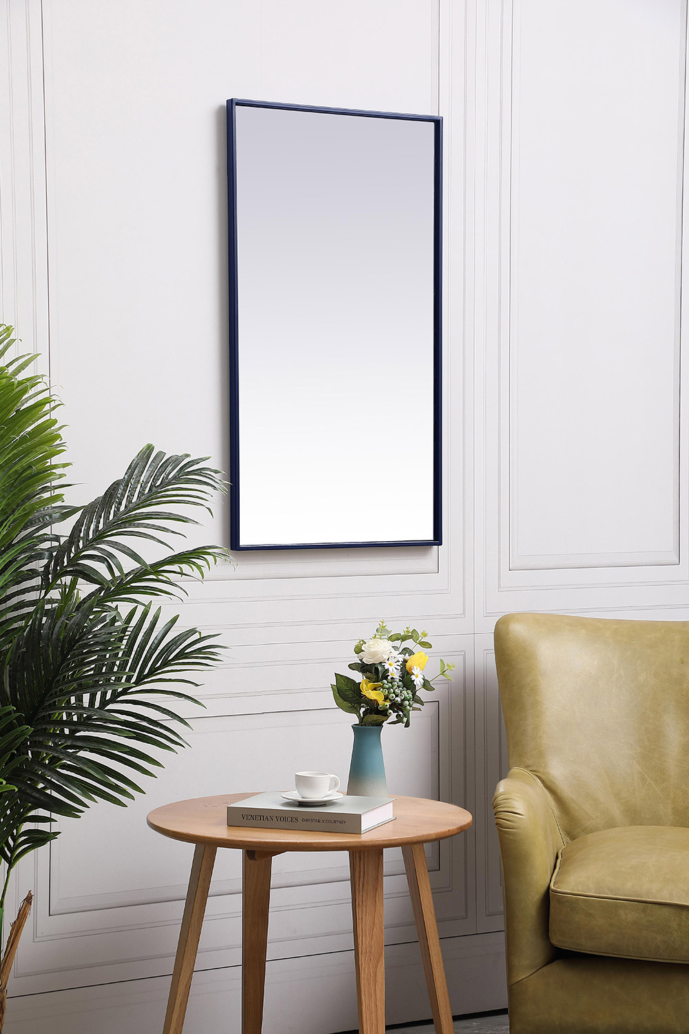 Elegant Wall Mirror - Blue, L 20" (MR42036BL)