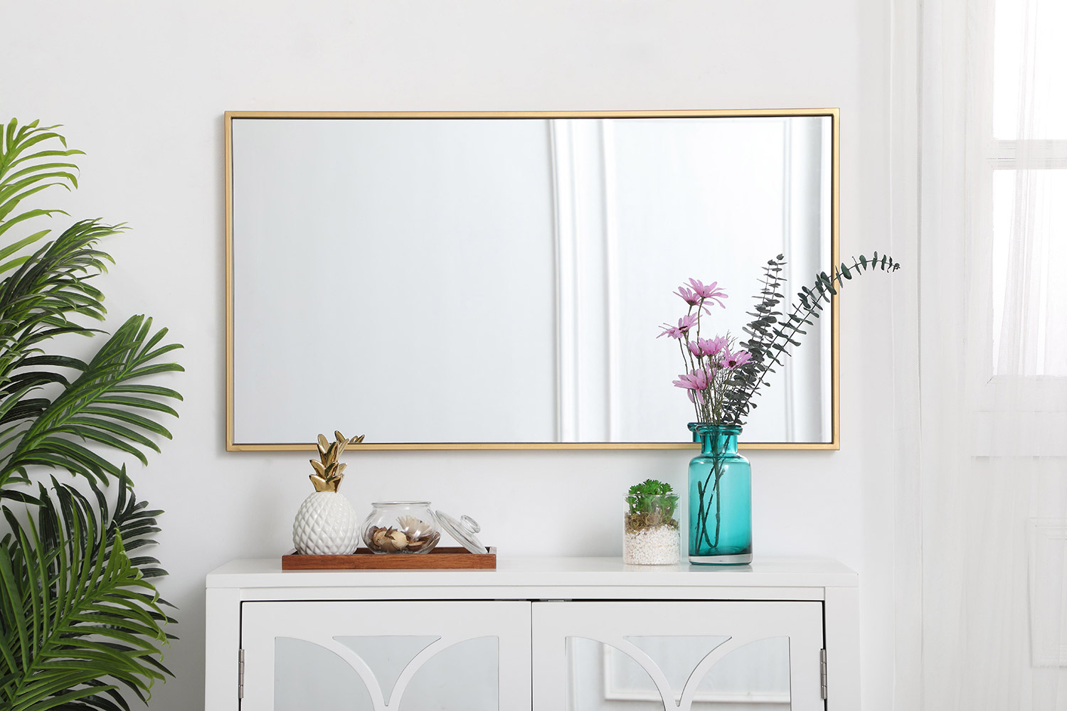 Elegant Wall Mirror - Brass, L 20" (MR42036BR)