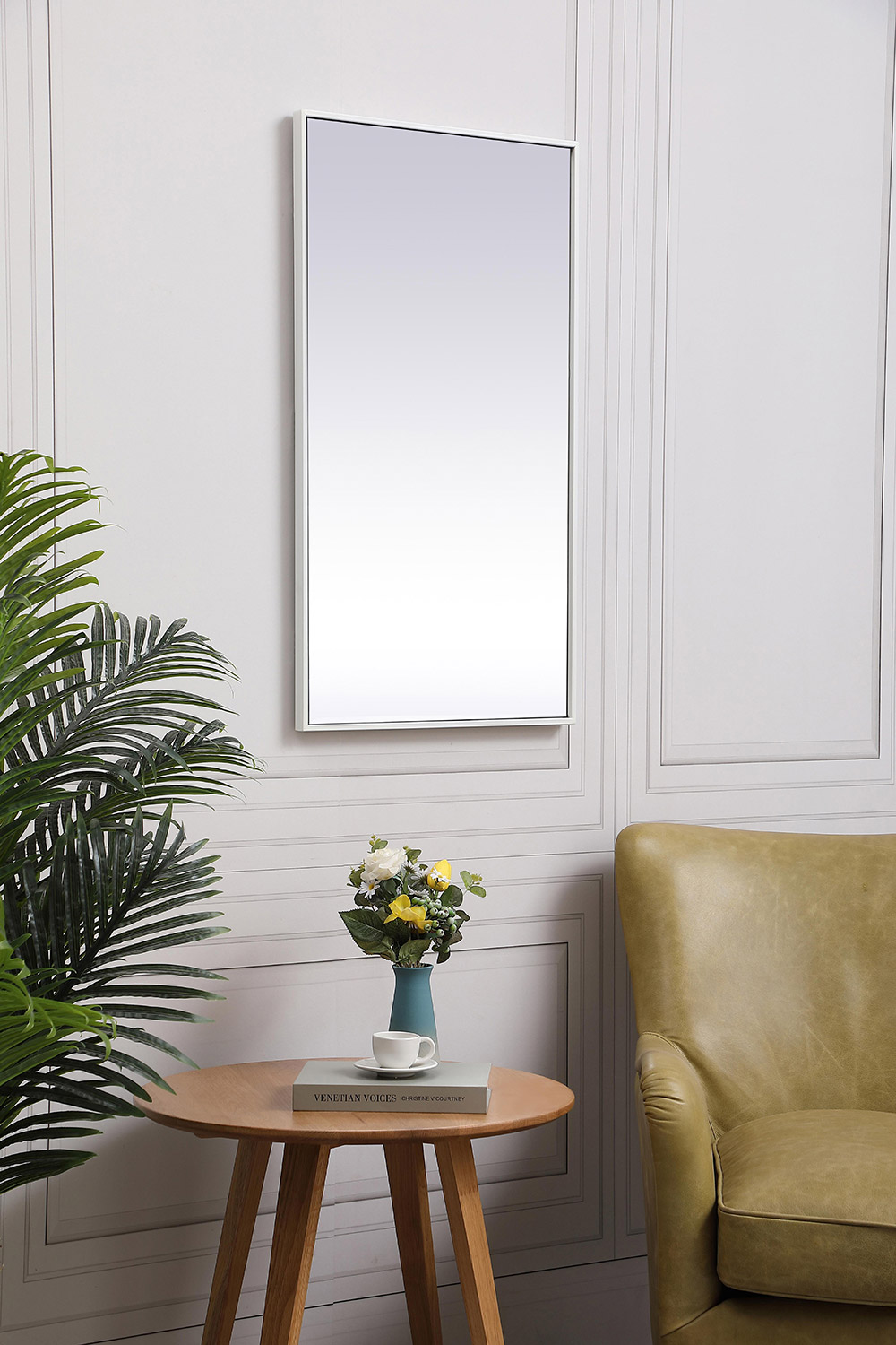 Elegant Wall Mirror - White, L 20" (MR42036WH)