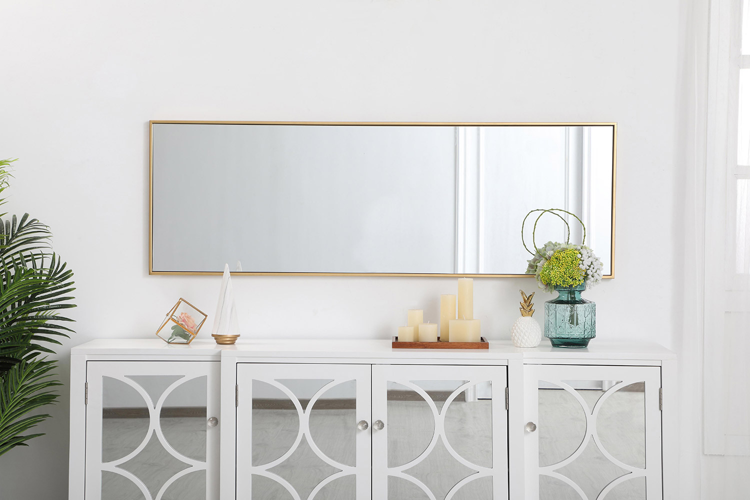 Elegant Wall Mirror - Brass, L 20" (MR42060BR)