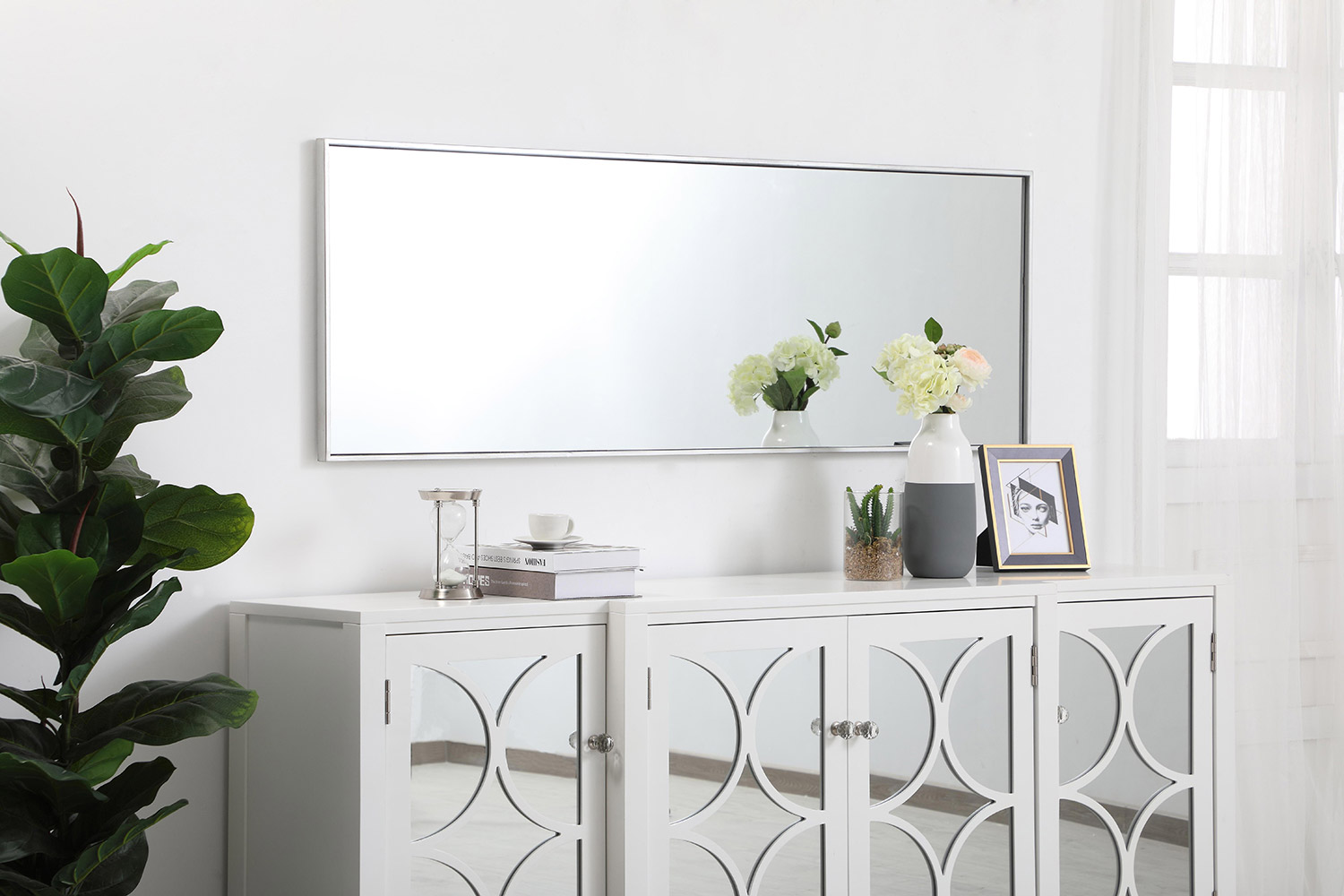 Elegant Wall Mirror - Silver, L 20" (MR42060S)