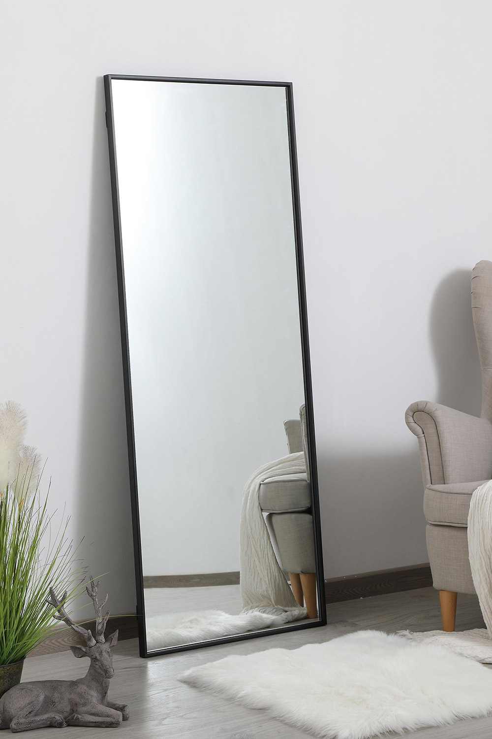 Elegant Wall Mirror - Black, L 24" (MR42460BK)