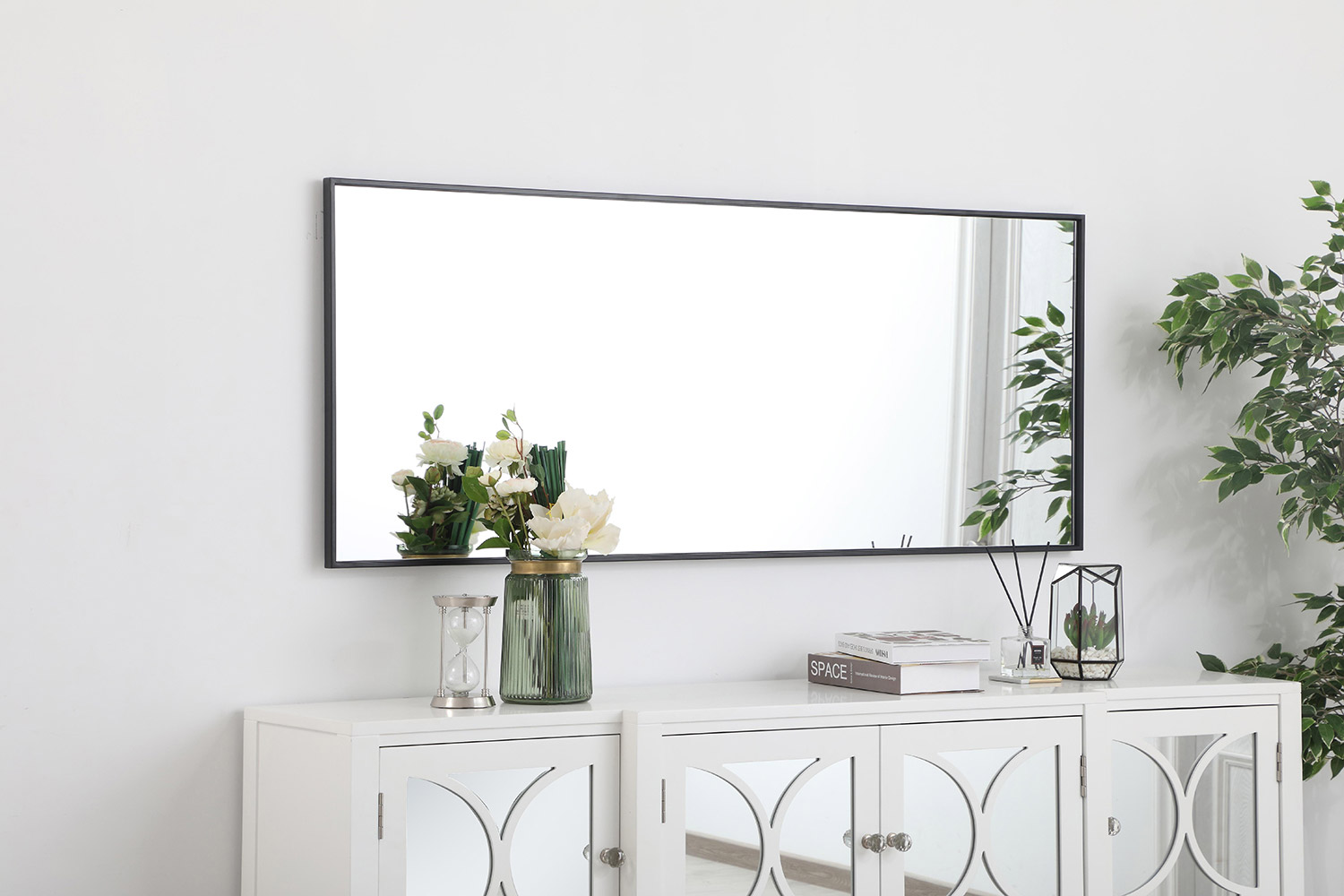 Elegant Wall Mirror - Black, L 24" (MR42460BK)