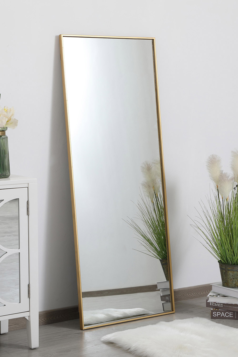 Elegant Wall Mirror - Brass, L 24" (MR42460BR)