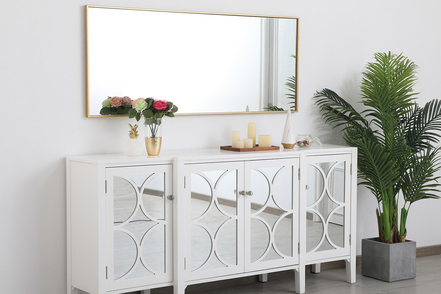 Elegant Wall Mirror - Brass, L 24" (MR42460BR)