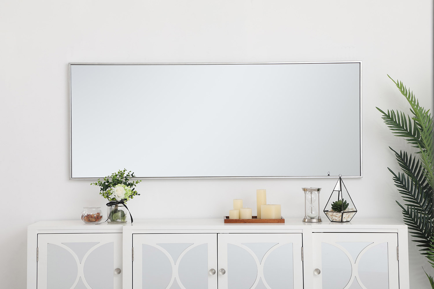 Elegant Wall Mirror - Silver, L 24" (MR42460S)