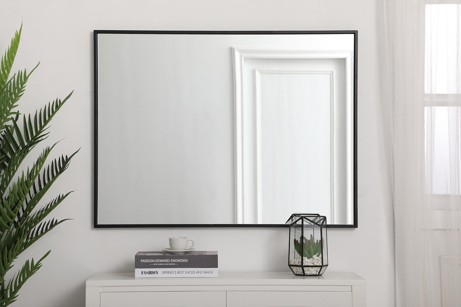 Elegant Wall Mirror - Black, L 36" (MR42736BK)