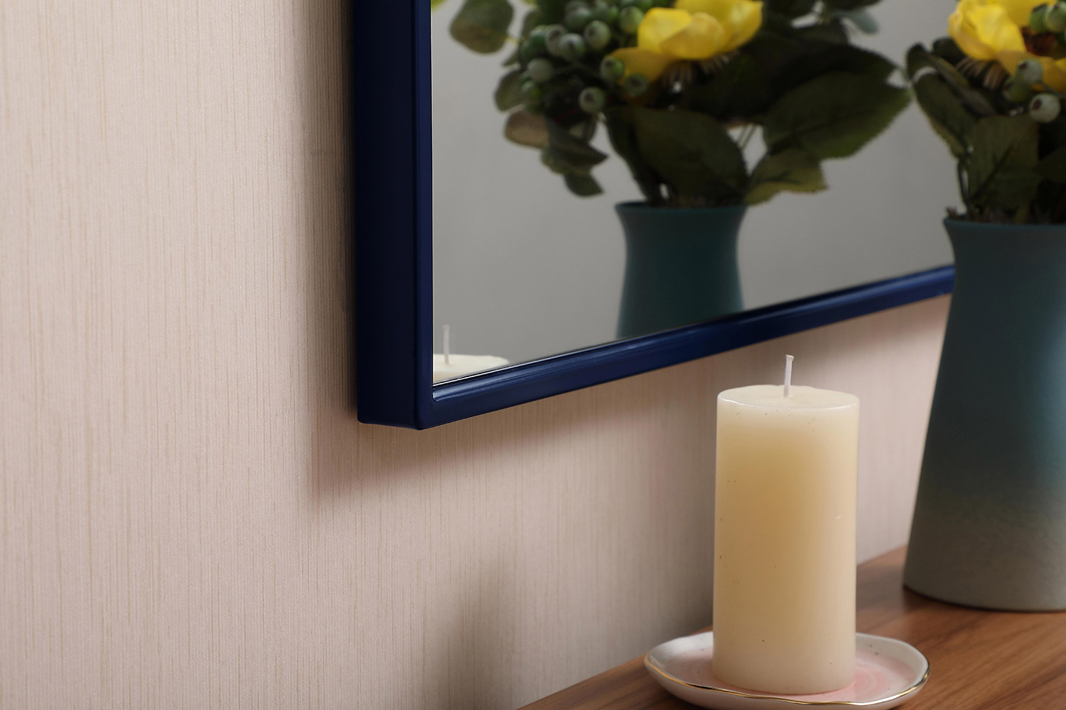 Elegant Wall Mirror - Blue, L 36" (MR42736BL)