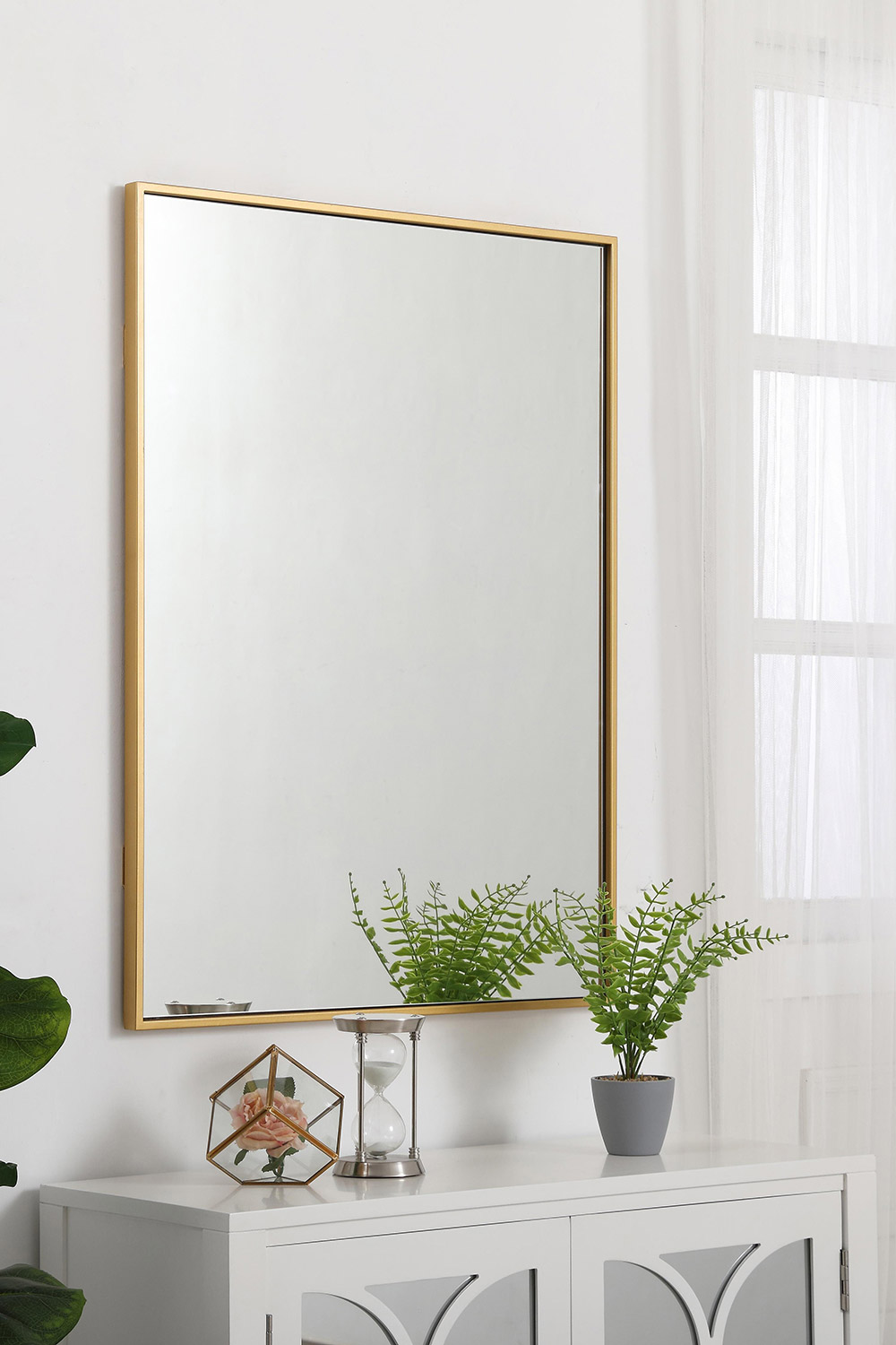 Elegant Wall Mirror - Brass, L 36" (MR42736BR)