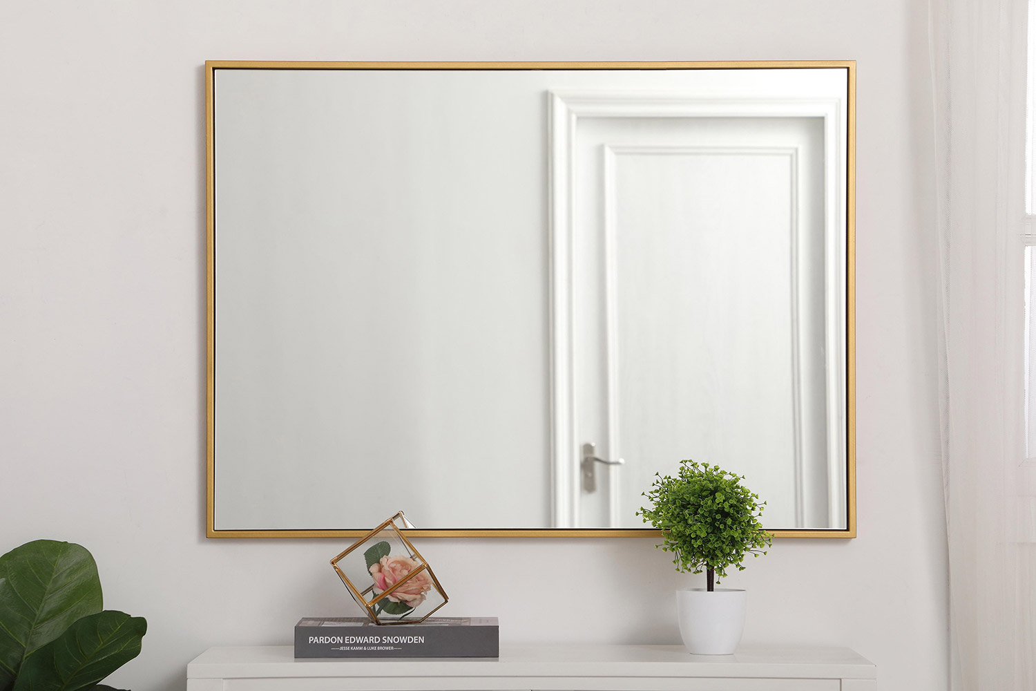 Elegant Wall Mirror - Brass, L 36" (MR42736BR)