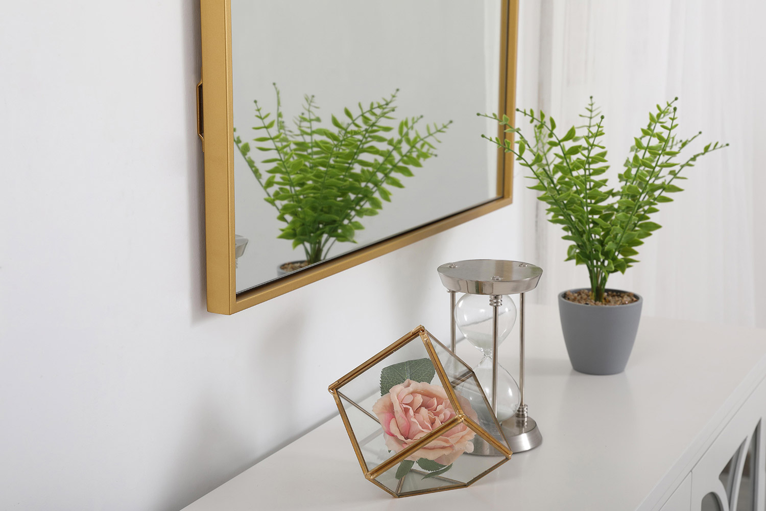 Elegant Wall Mirror - Brass, L 36" (MR42736BR)