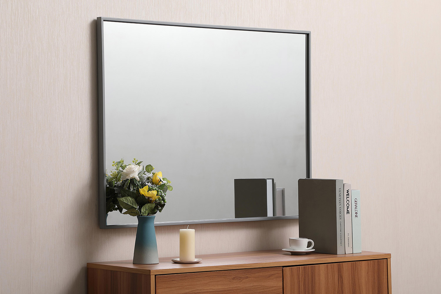 Elegant Wall Mirror - Gray, L 36" (MR42736GR)