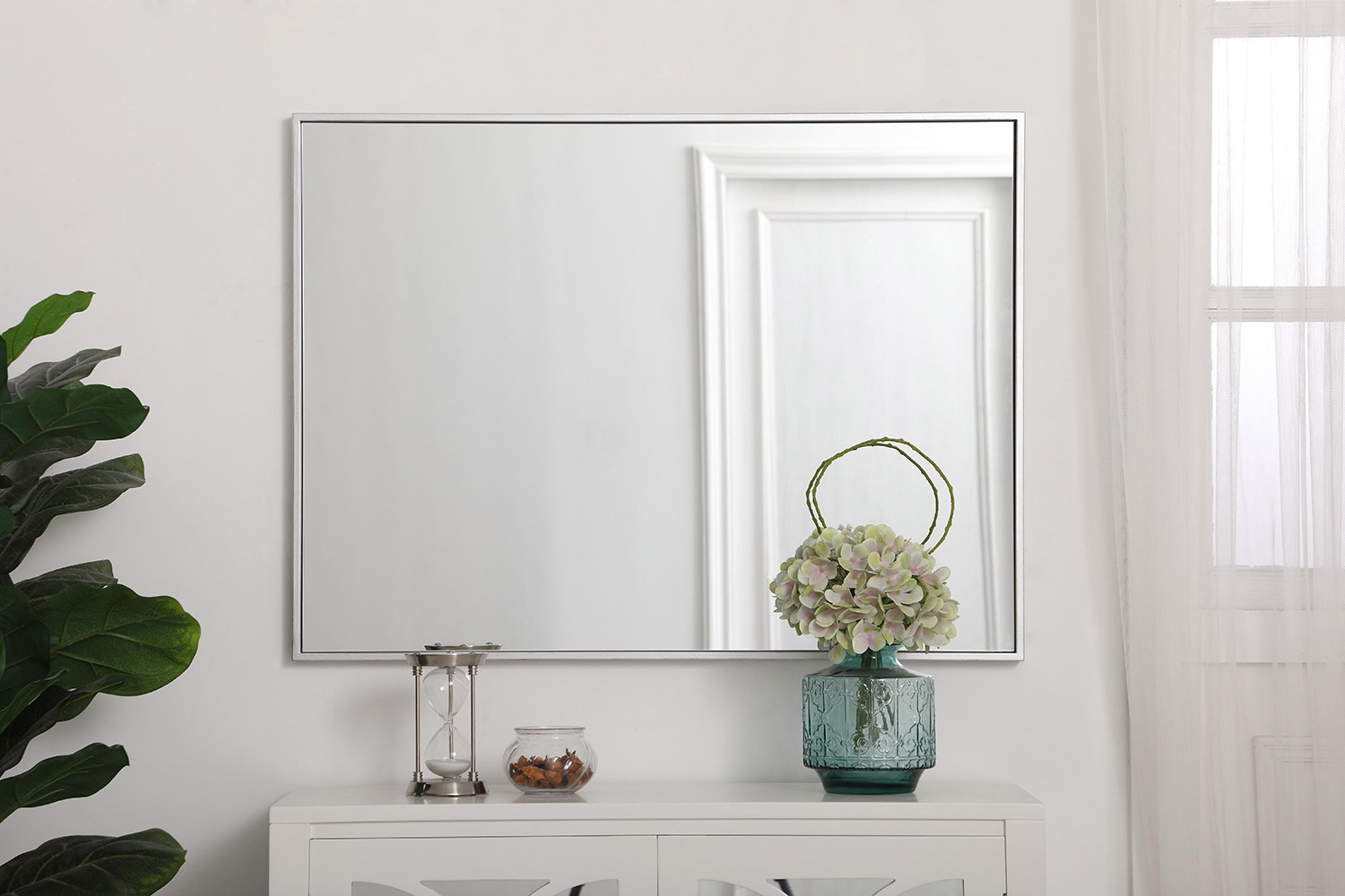 Elegant Wall Mirror - Silver, L 36" (MR42736S)