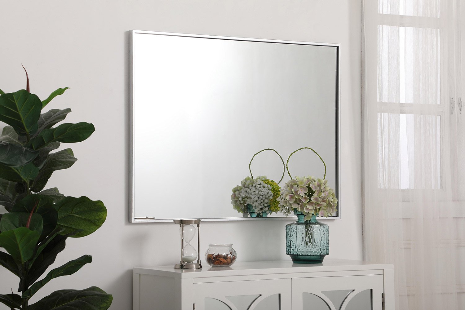 Elegant Wall Mirror - Silver, L 36" (MR42736S)