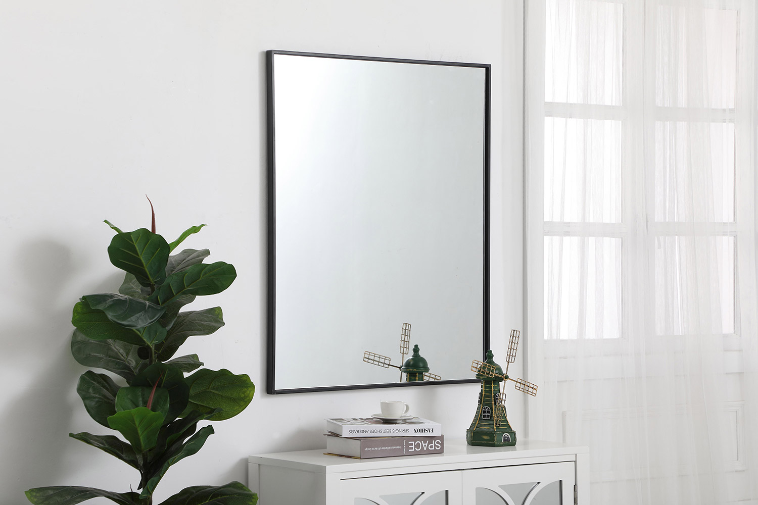 Elegant Wall Mirror - Black, L 36" (MR43036BK)