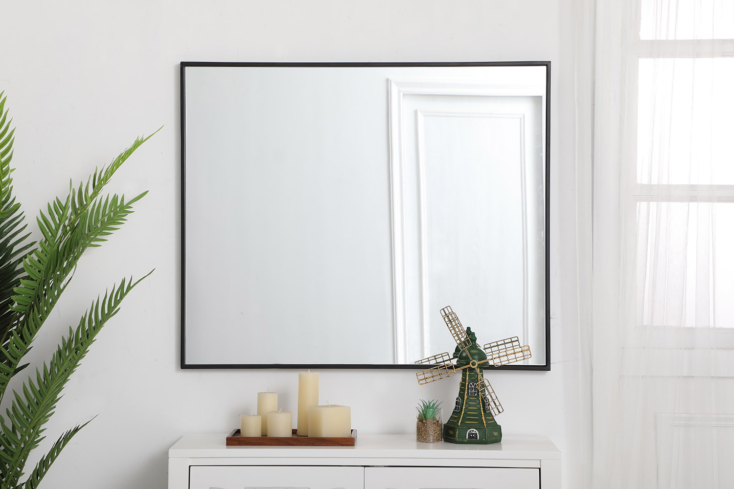 Elegant Wall Mirror - Black, L 36" (MR43036BK)