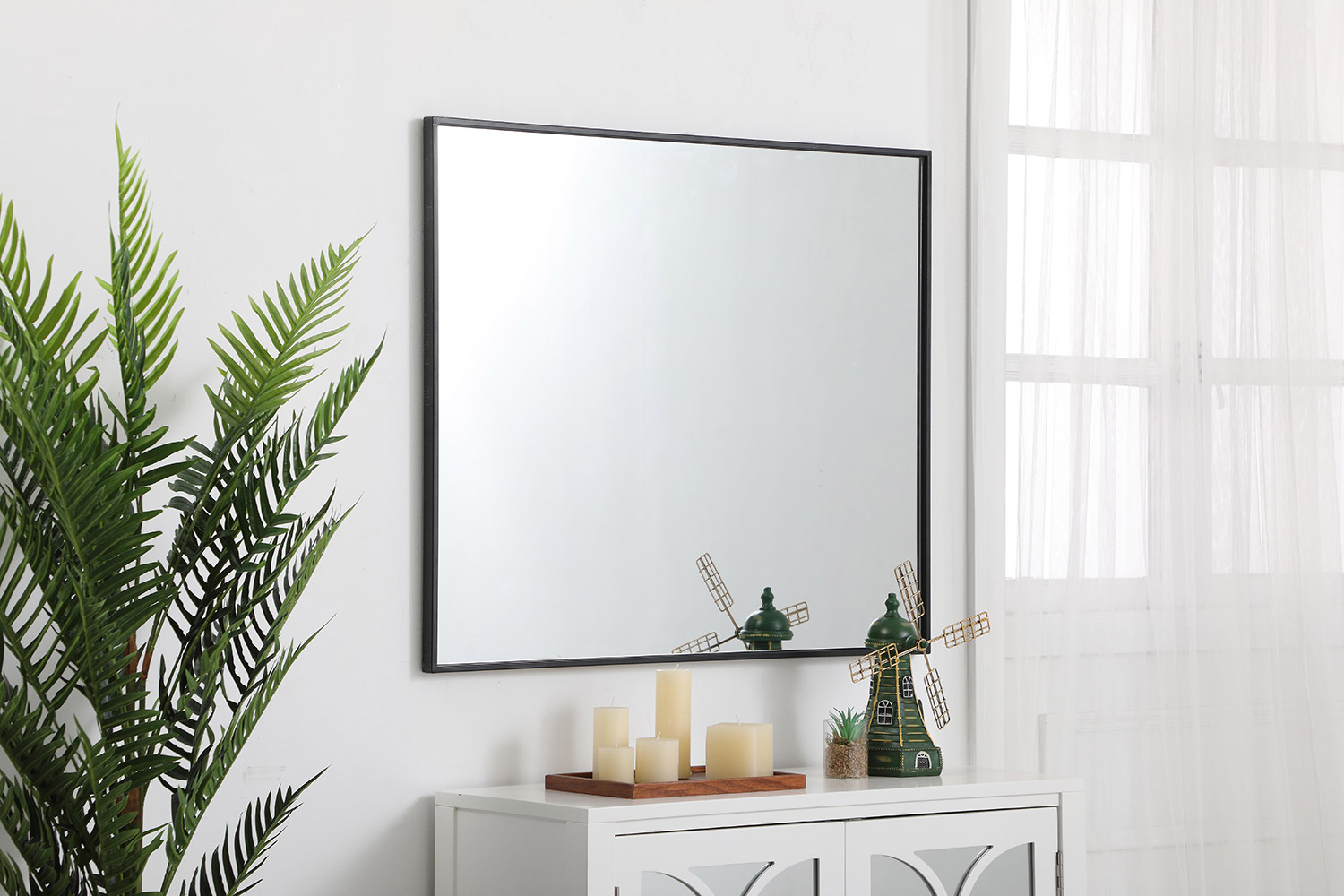 Elegant Wall Mirror - Black, L 36" (MR43036BK)