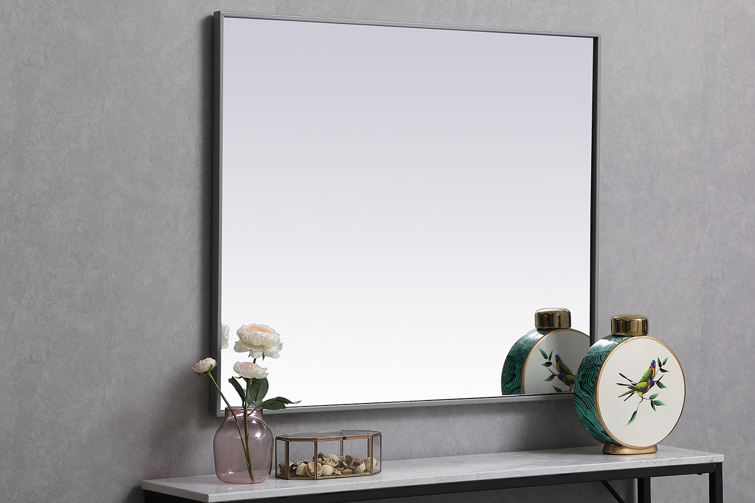 Elegant Wall Mirror - Gray, L 36" (MR43036GR)