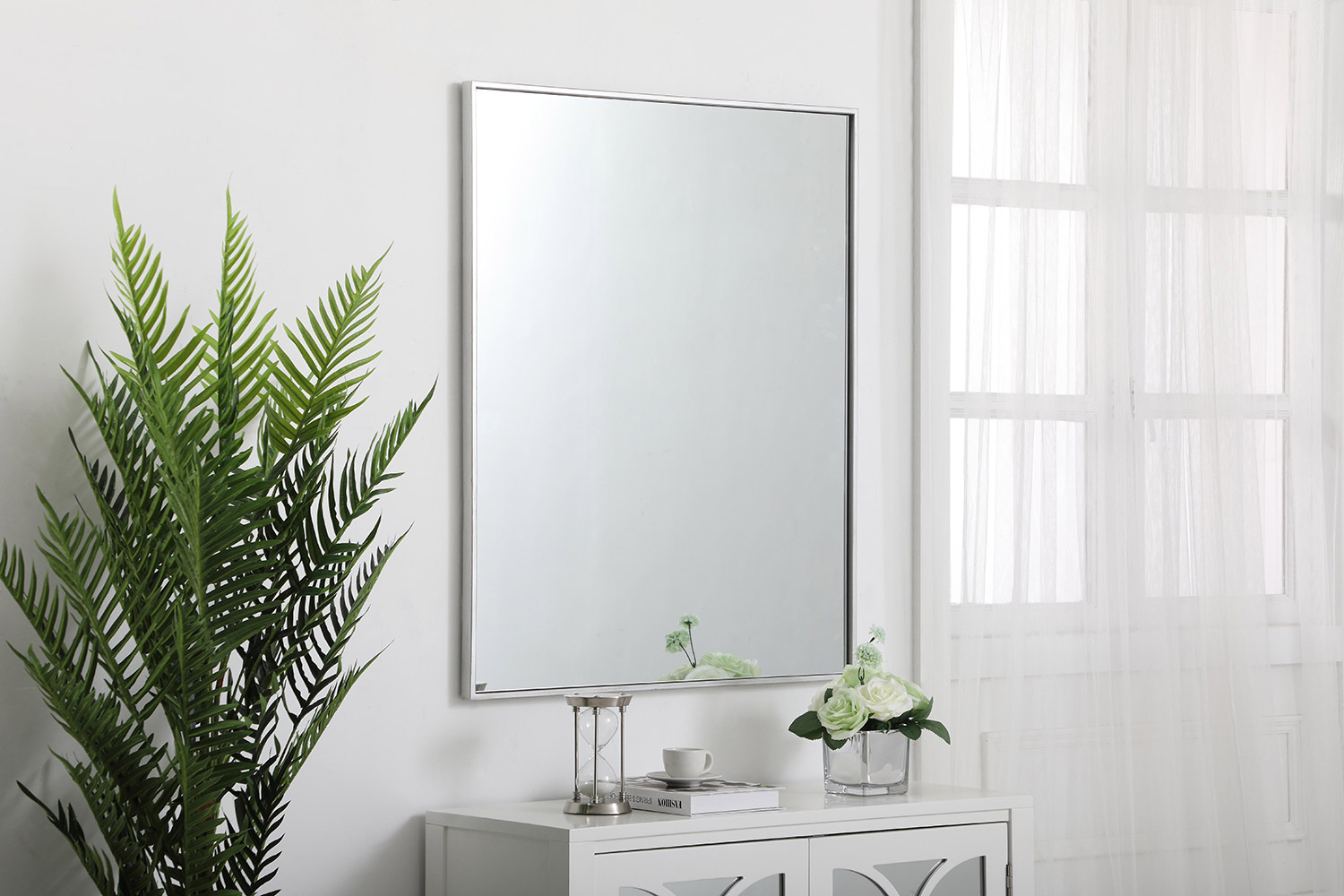 Elegant Wall Mirror - Silver, L 36" (MR43036S)