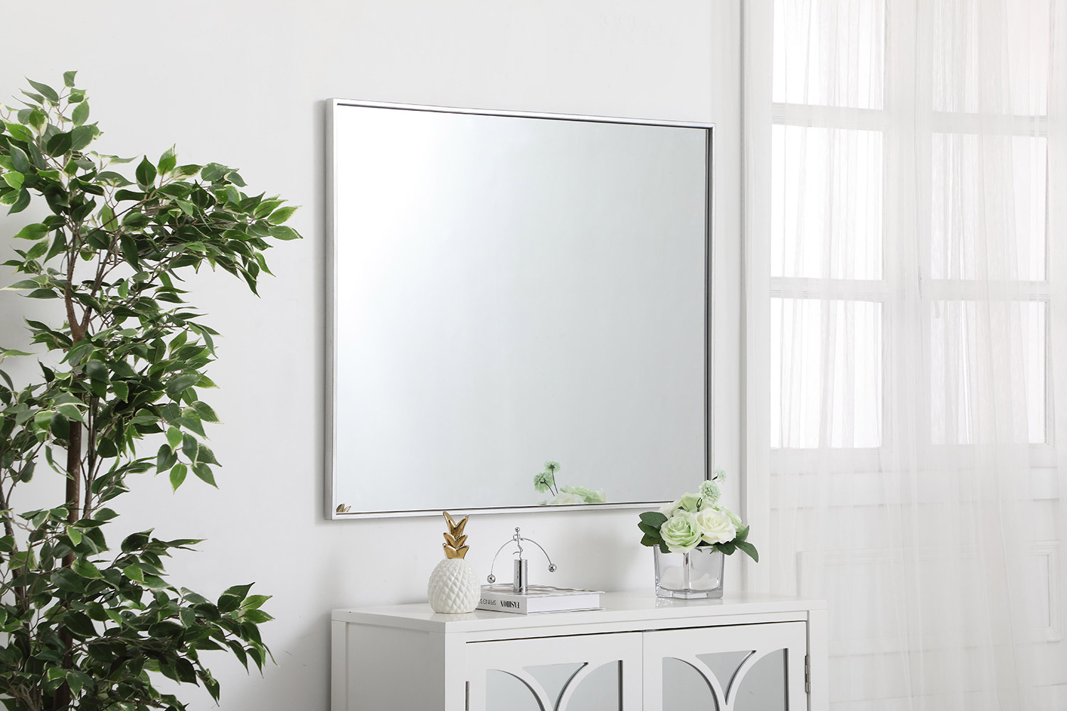 Elegant Wall Mirror - Silver, L 36" (MR43036S)