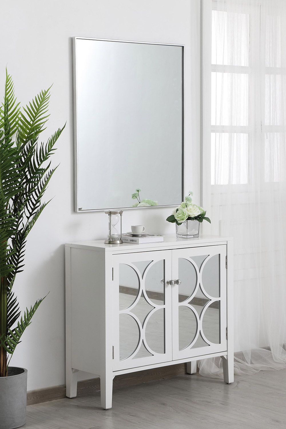 Elegant Wall Mirror - Silver, L 36" (MR43036S)