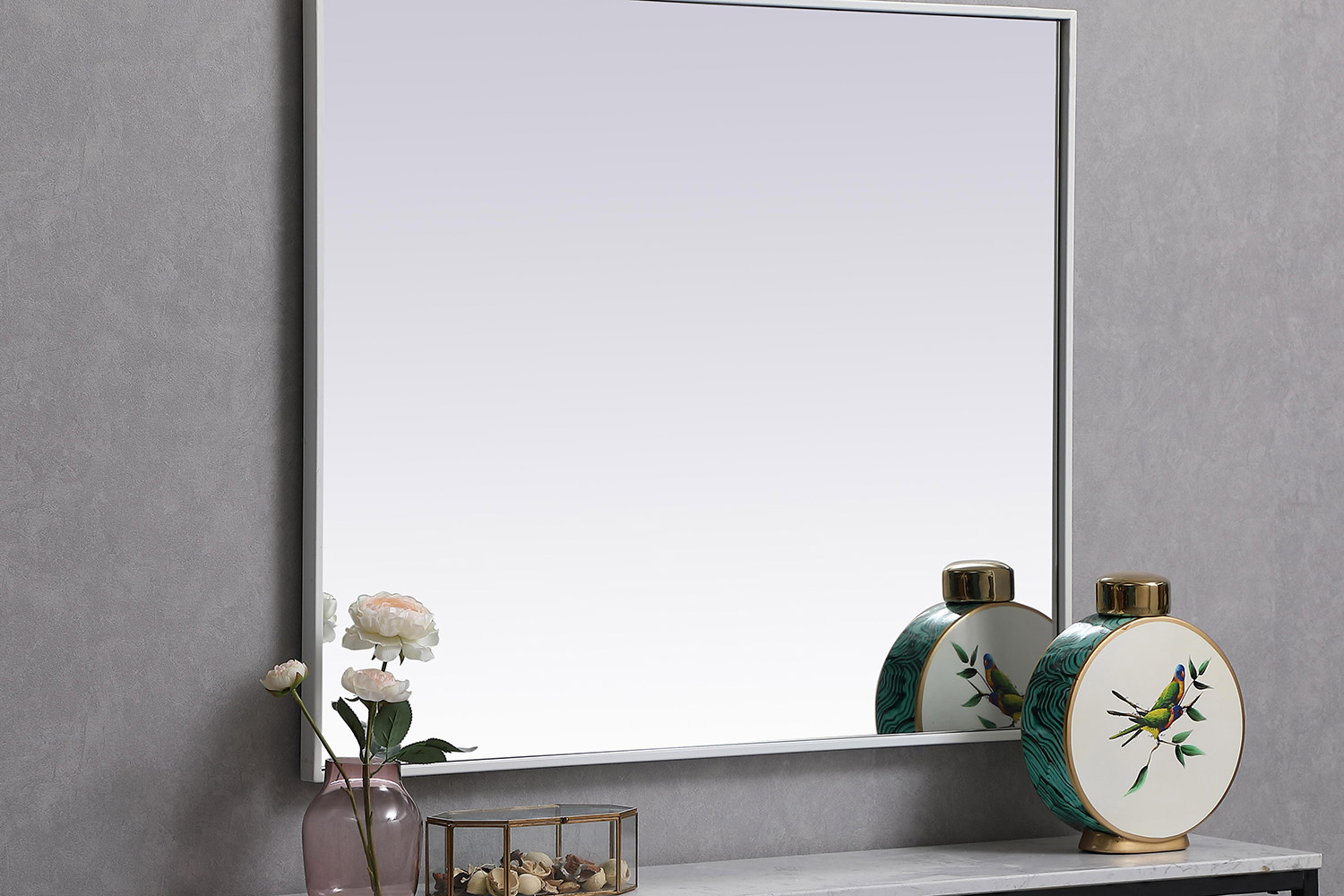 Elegant Wall Mirror - White, L 36" (MR43036WH)