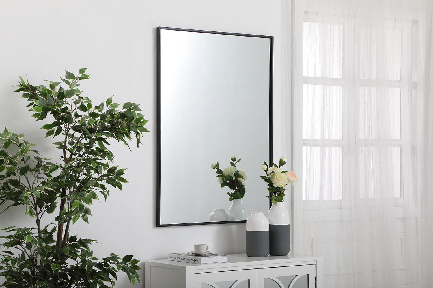 Elegant Wall Mirror - Black, L 40" (MR43040BK)