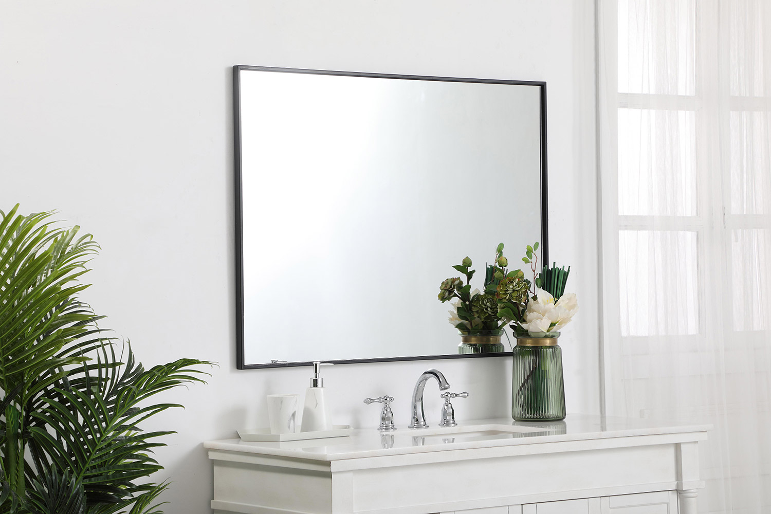 Elegant Wall Mirror - Black, L 40" (MR43040BK)