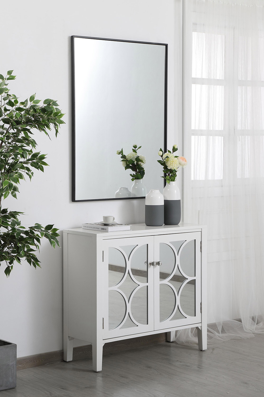 Elegant Wall Mirror - Black, L 40" (MR43040BK)