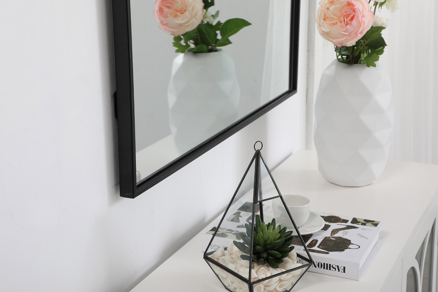 Elegant Wall Mirror - Black, L 48" (MR43048BK)