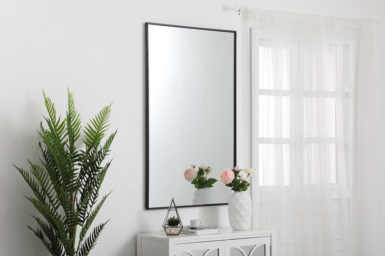 Elegant Wall Mirror - Black, L 48" (MR43048BK)