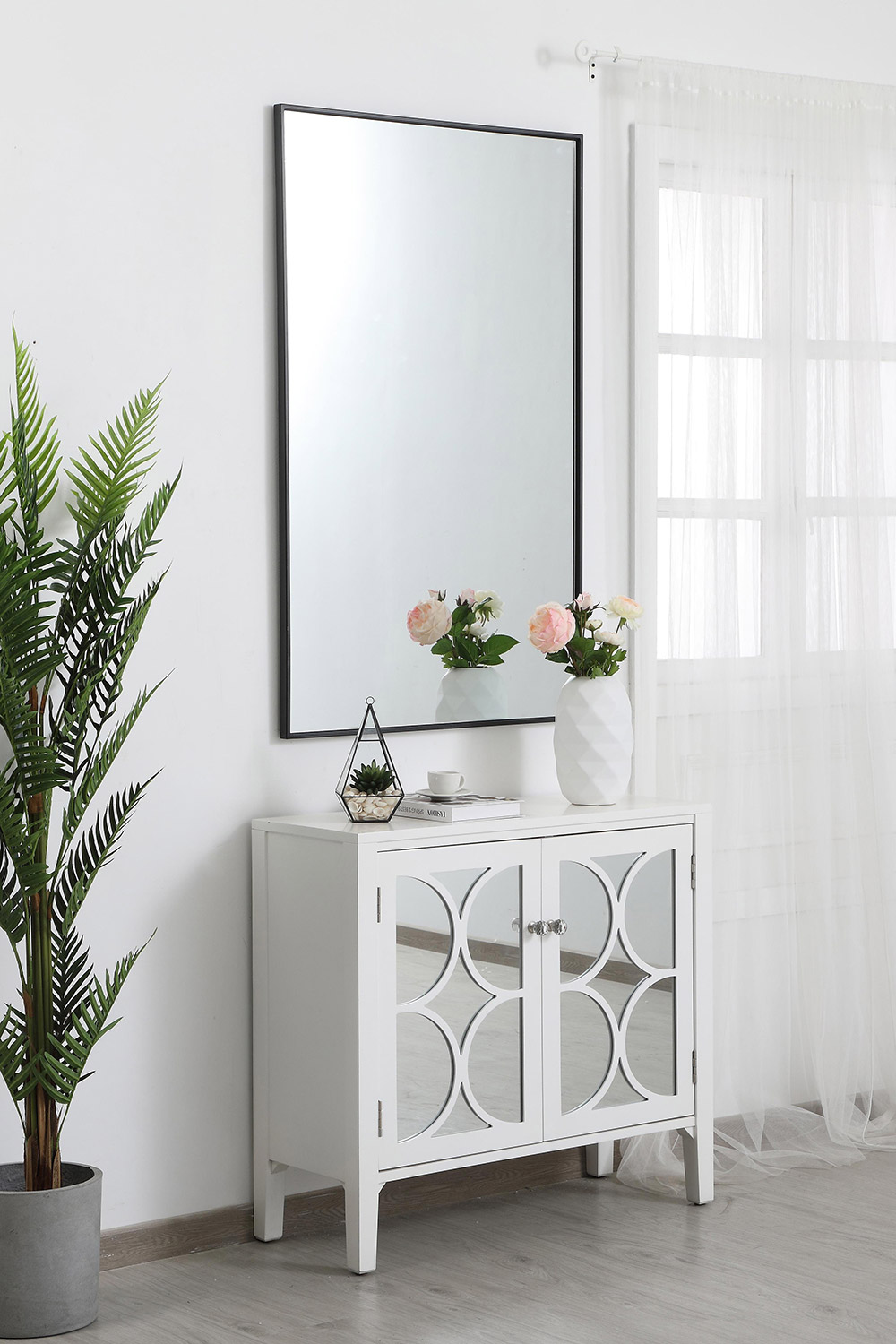 Elegant Wall Mirror - Black, L 48" (MR43048BK)